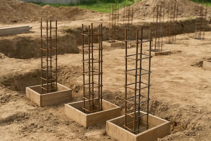 Армирование монолитного столбчатого фундамента